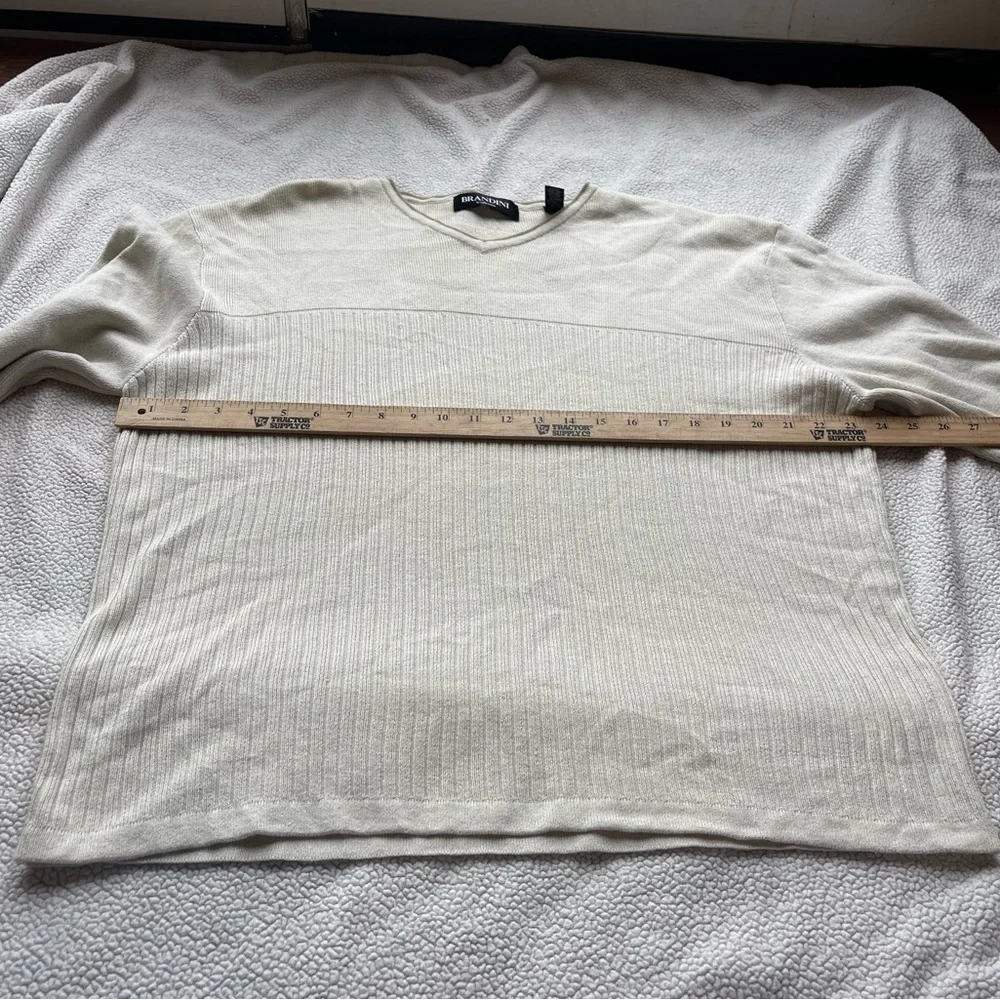 Vintage Brandini 90s boy band v neck cream sweater